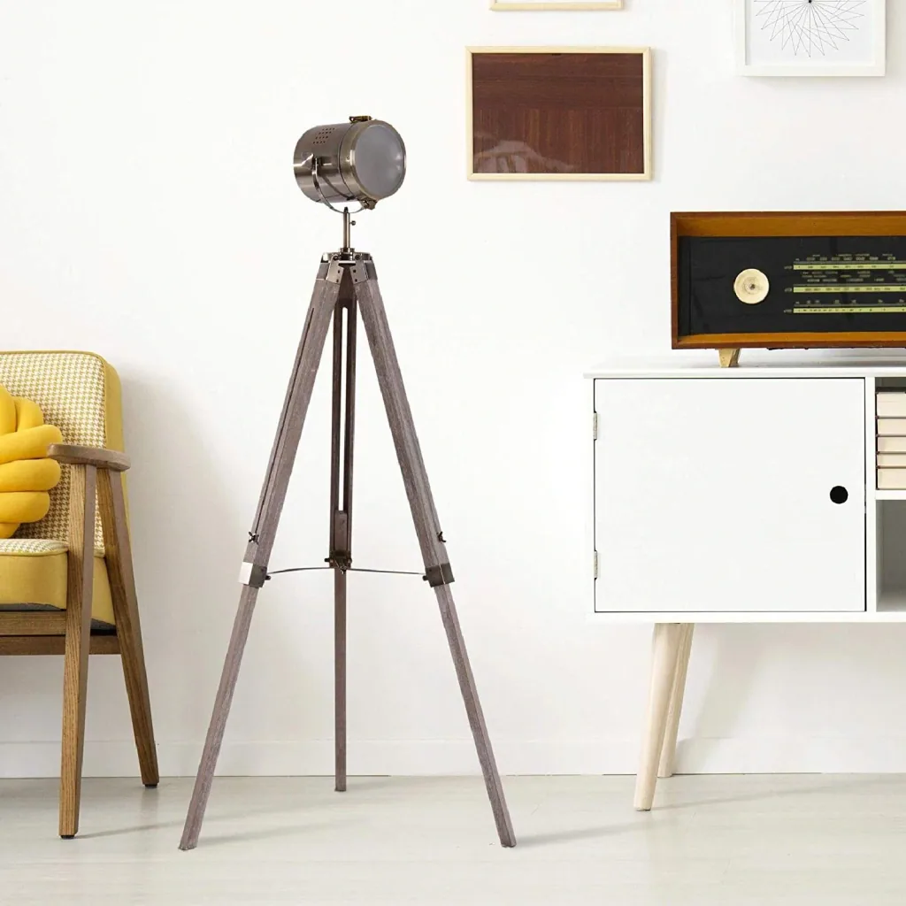 Floor lamp tripod 100-140cm E14 bronze