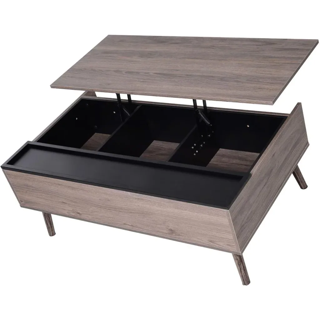 Coffee table with fold-out table top