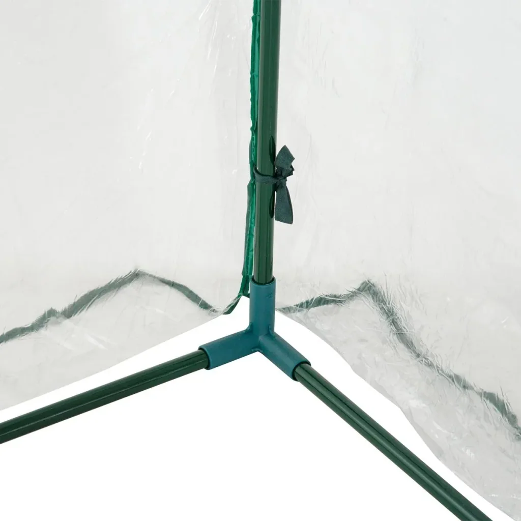Polytunnel with 4 doors transparent/dark green
