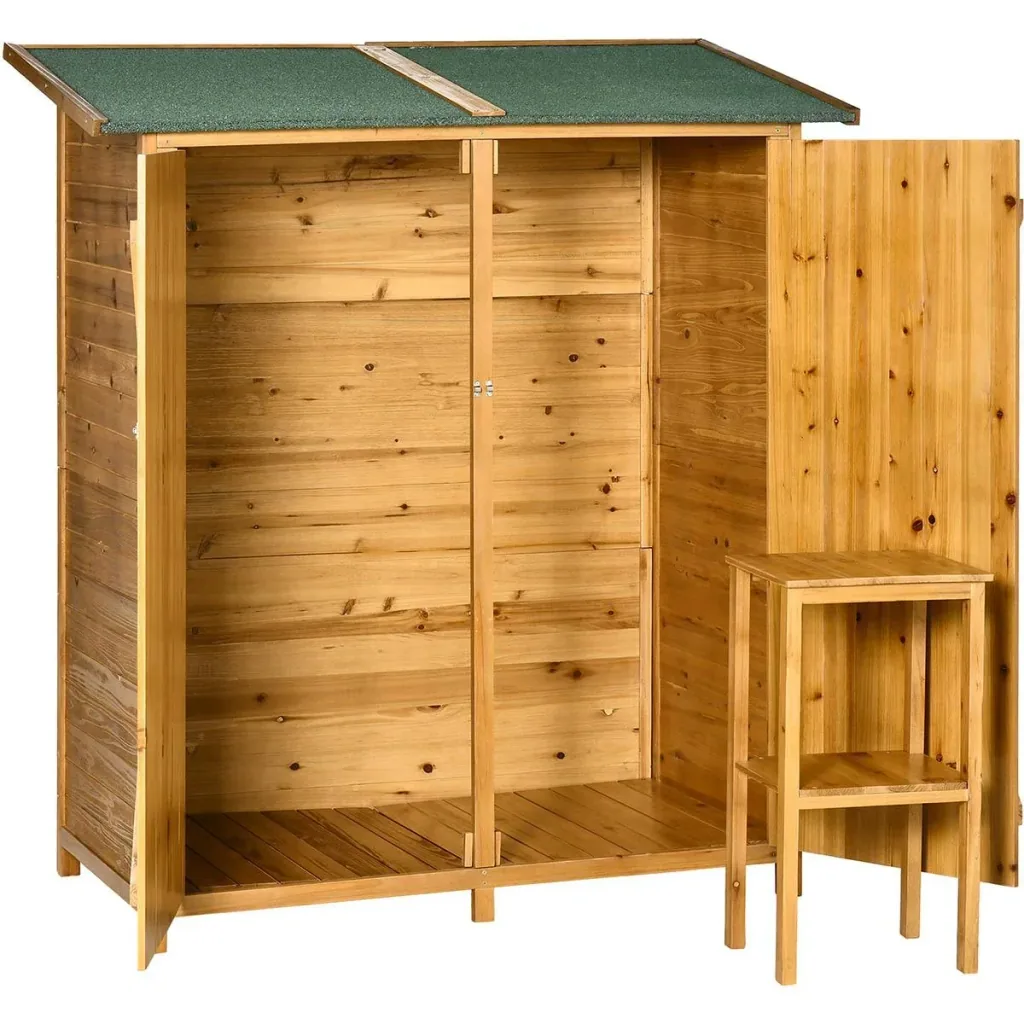 Garden shed for tool storage - bitumen roof - whitewood - 140 x 75 x 160 cm