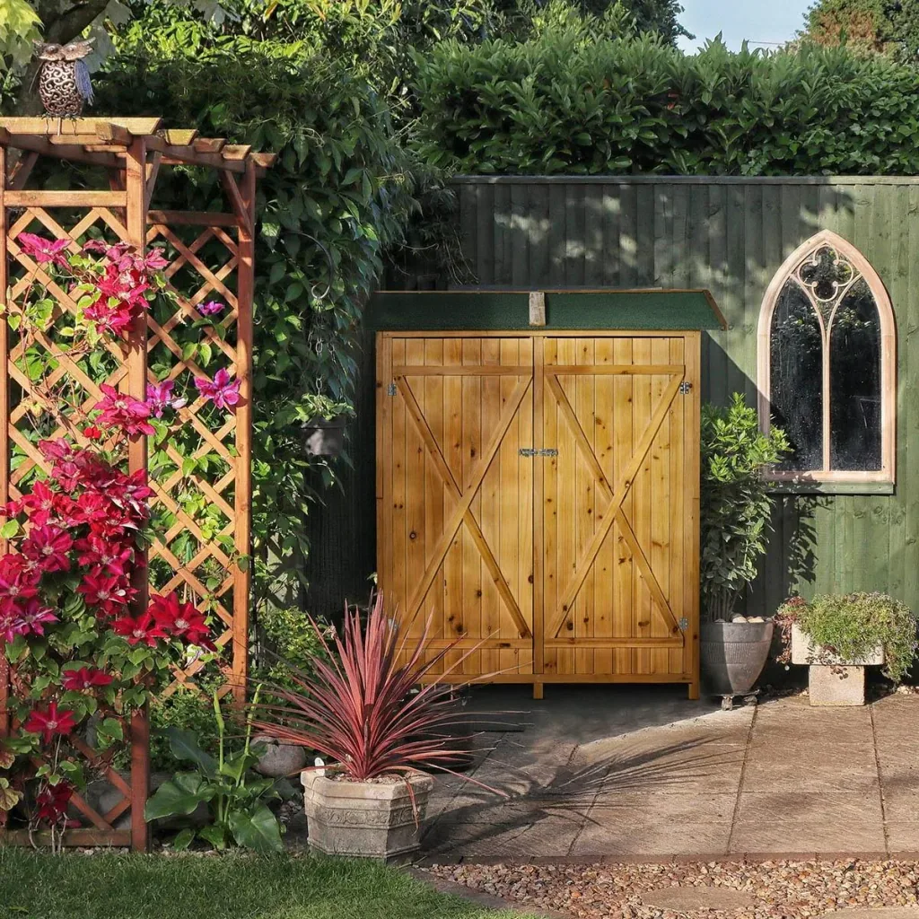 Garden shed for tool storage - bitumen roof - whitewood - 140 x 75 x 160 cm