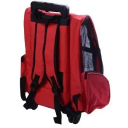2-in-1 dog trolley transport bag carrying bag animals backpack trolley red