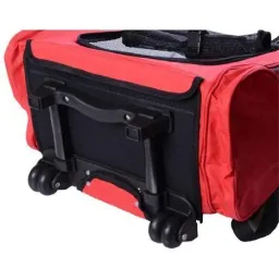 2-in-1 dog trolley transport bag carrying bag animals backpack trolley red