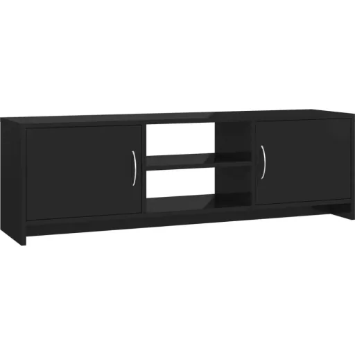 TV cabinet 120x30x37.5 cm chipboard high-gloss black