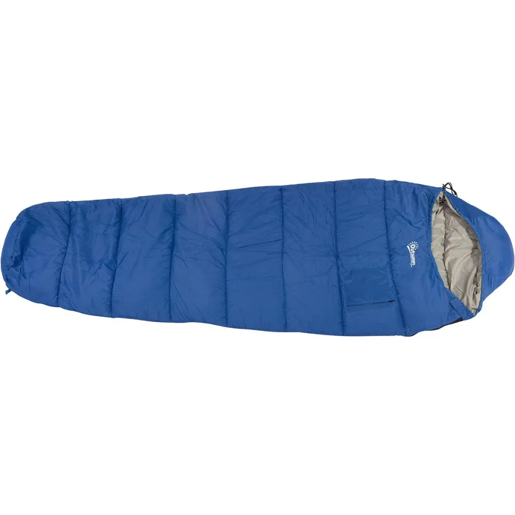 Sleeping bag with carrying bag blue/grey