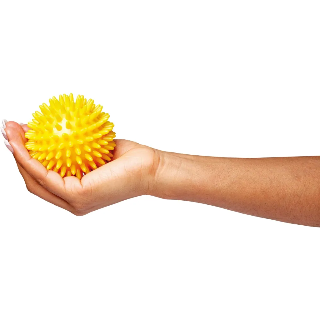 Massage ball with knobs 8 cm yellow