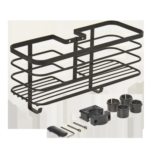 Basket for shower rod "Origin Lava", black, matte, 29 x 11 x 15 cm