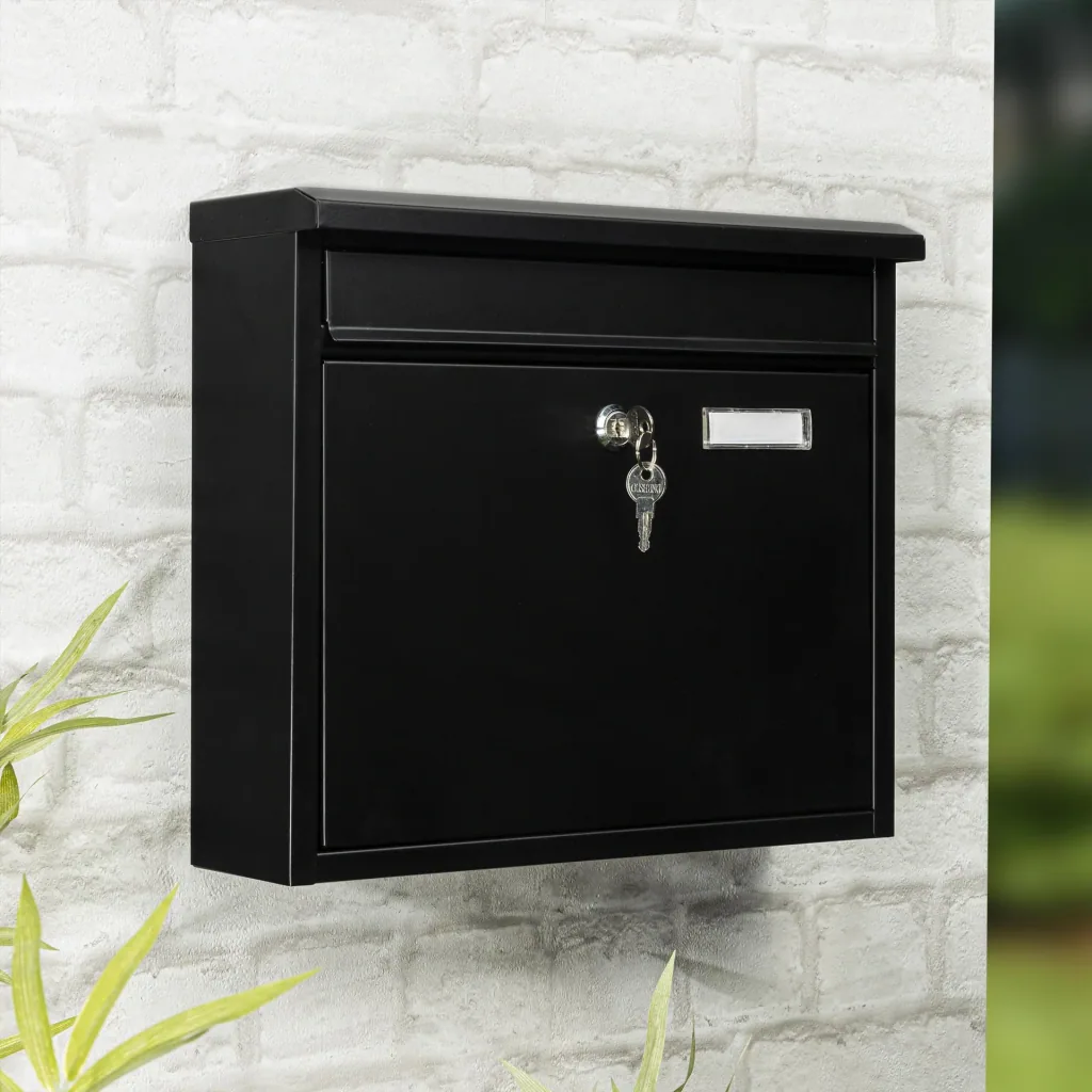 Metal mailbox, black