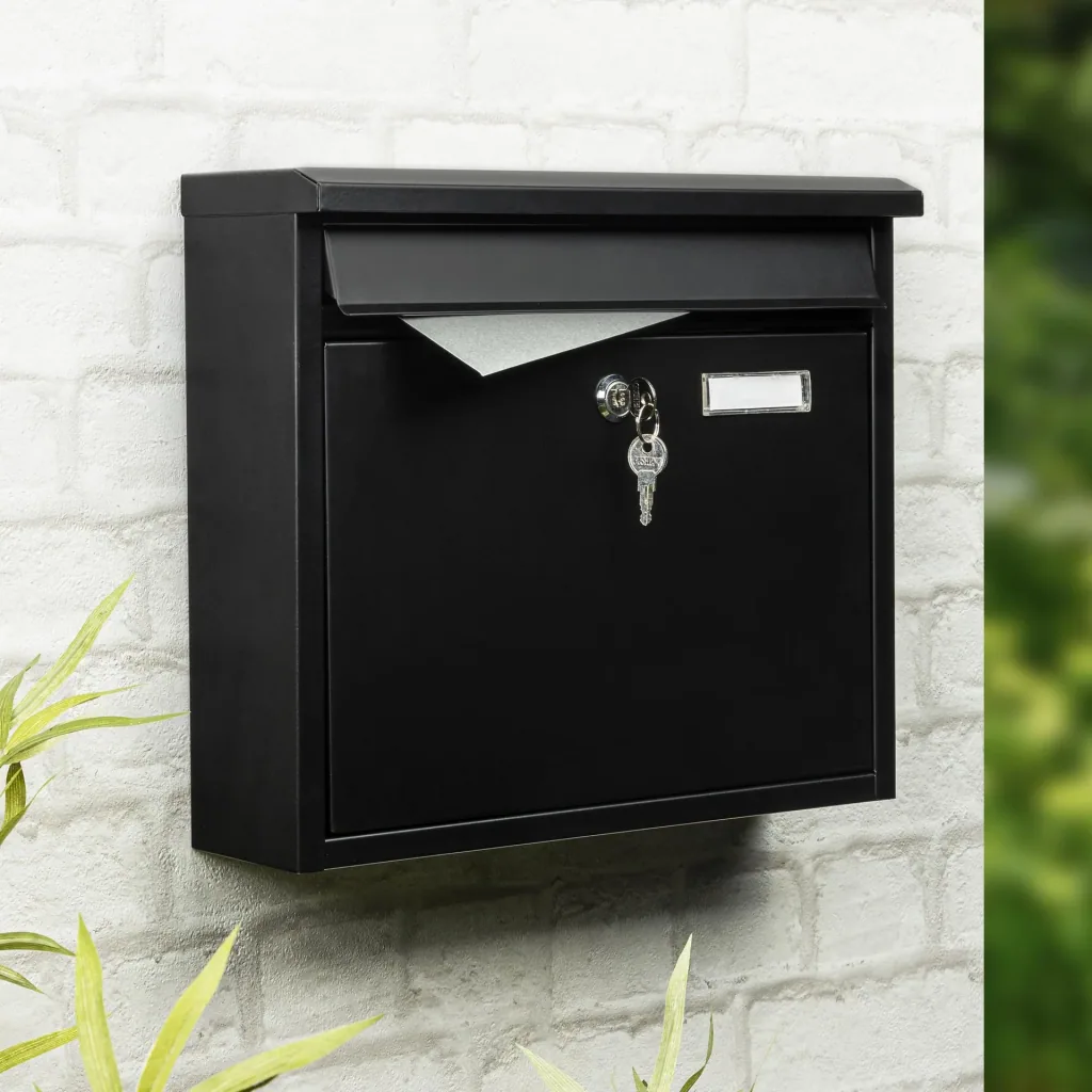Metal mailbox, black