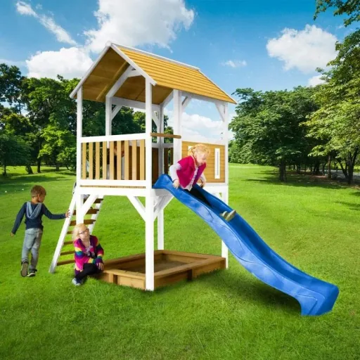 Pumba Play Tower Brown/White - Blue Slide