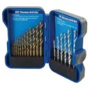 500 Watt hammer drill with 19-piece titanium-coated HSS drill bit set and TCT concrete drill bit set 1-9 mm