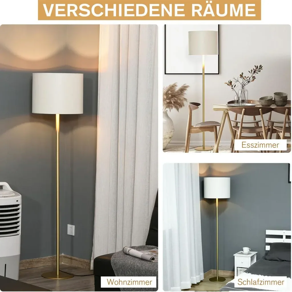 Floor lamp with faux leather shade