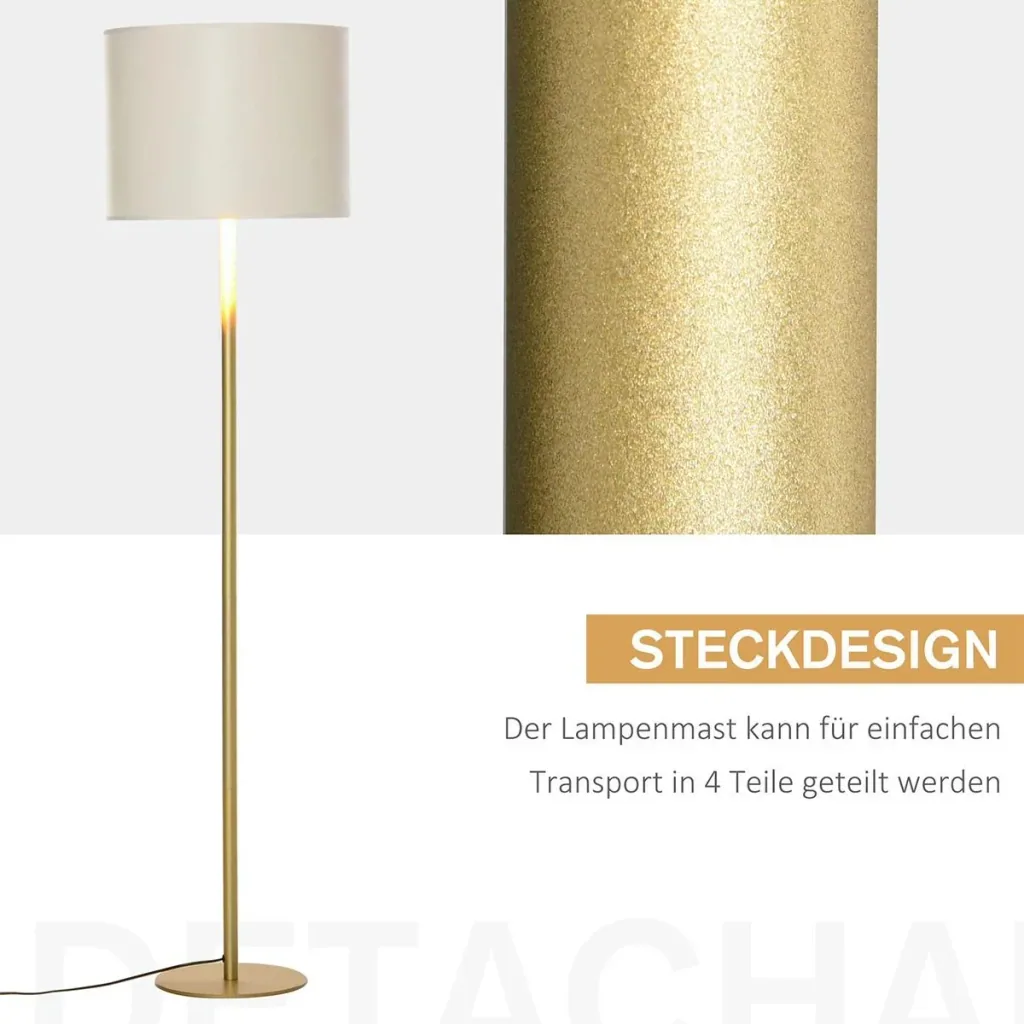 Floor lamp with faux leather shade