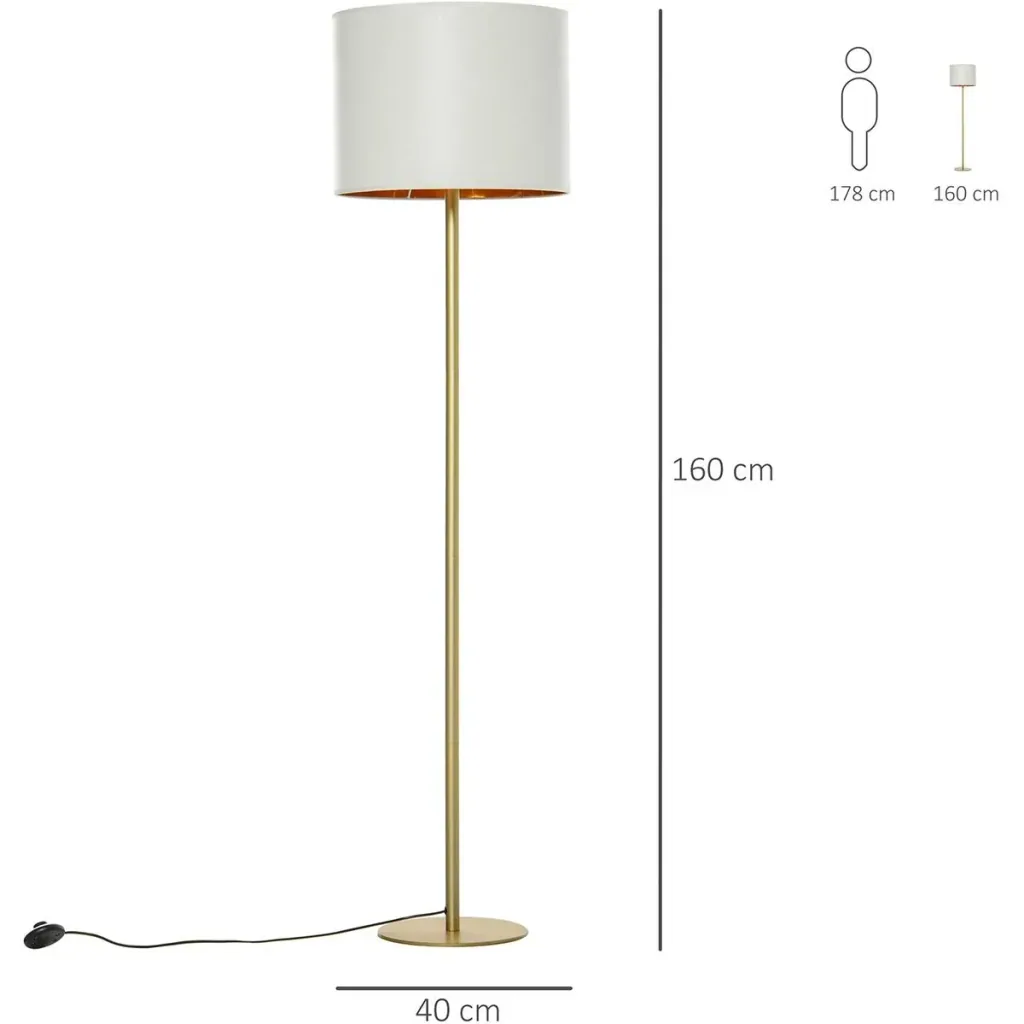 Floor lamp with faux leather shade