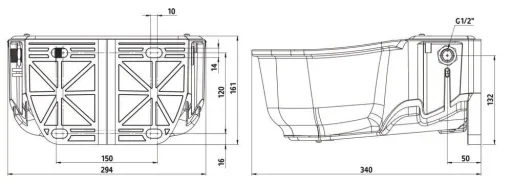 Float drinking bowl SH30 heatable, 24 V, pipe heating