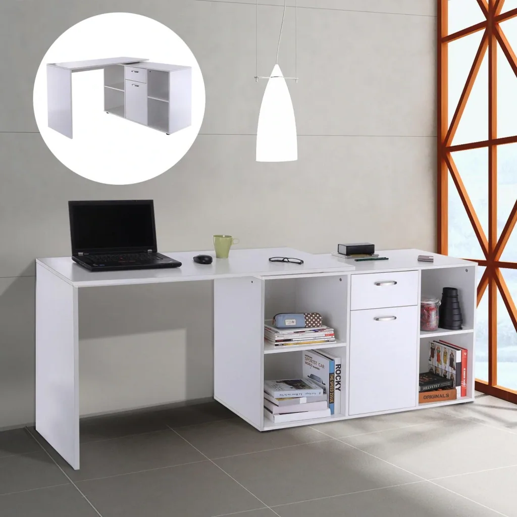 Corner desk MDF, white