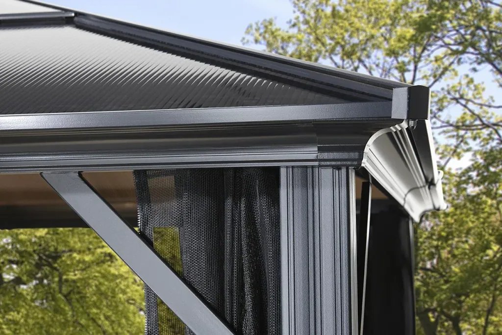 Sojag Meridien aluminium paviljoen, antraciet – met muskietennetten