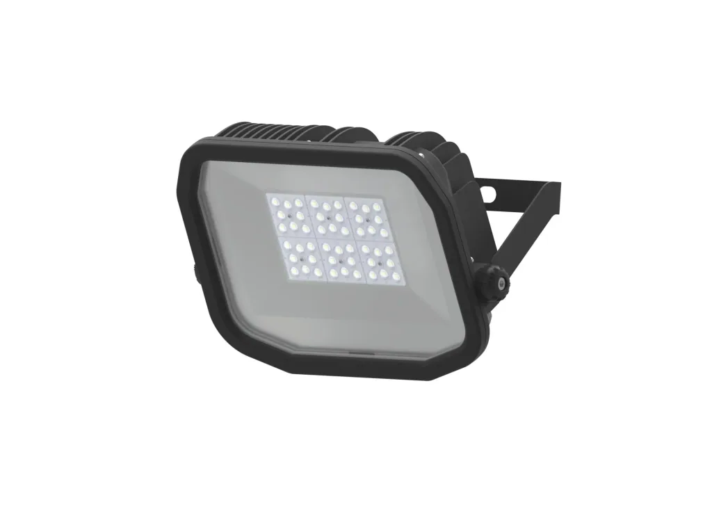 LED facade spotlight with 155 watts, 16,000 lumens