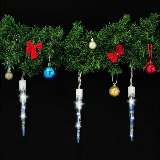 Christmas icicle light chain 10 LEDs 6.2m