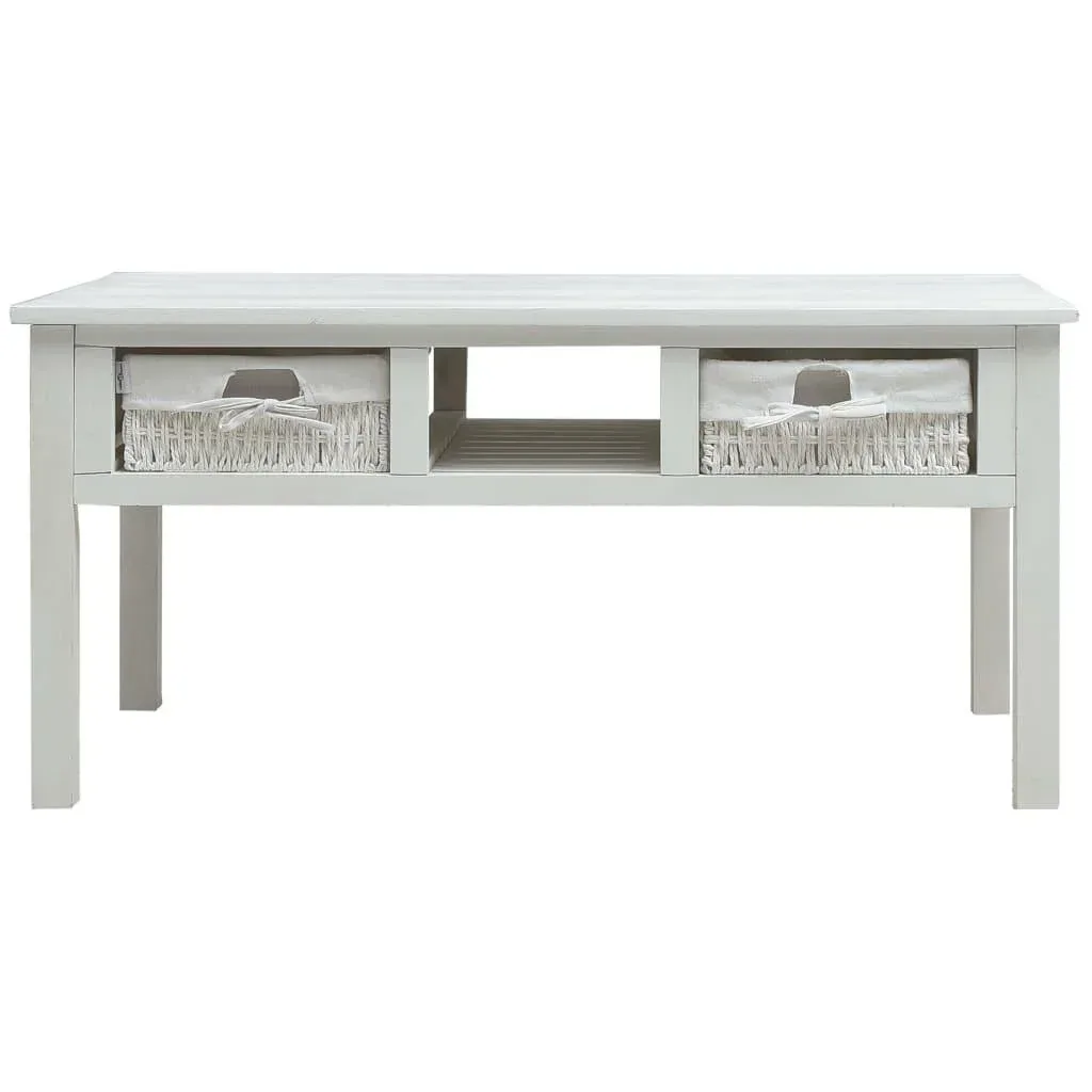 Coffee table 99.5x60x48 cm wood white