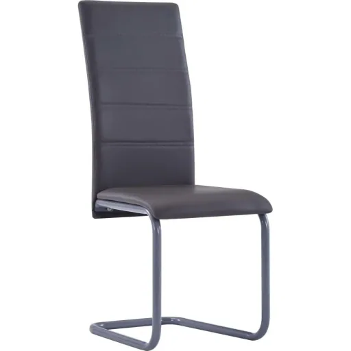 Dining room chairs 2 pieces faux leather grey