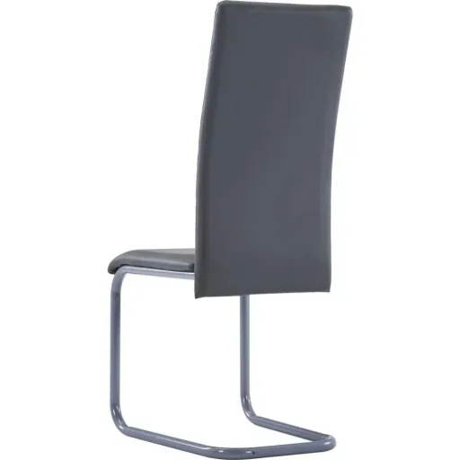 Dining room chairs 2 pieces faux leather grey