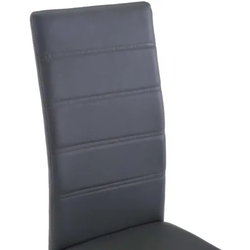 Dining room chairs 2 pieces faux leather grey