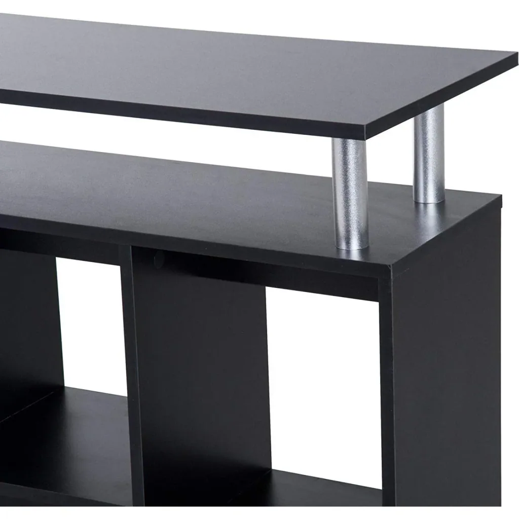 Kitchen trolley serving trolley with 6 compartments black