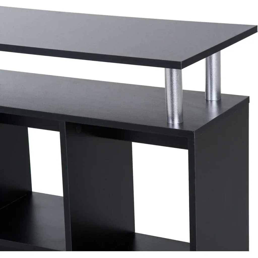 Kitchen trolley serving trolley with 6 compartments black