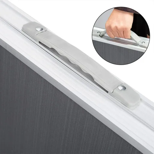 Camping bench 5 pieces gray aluminum foldable