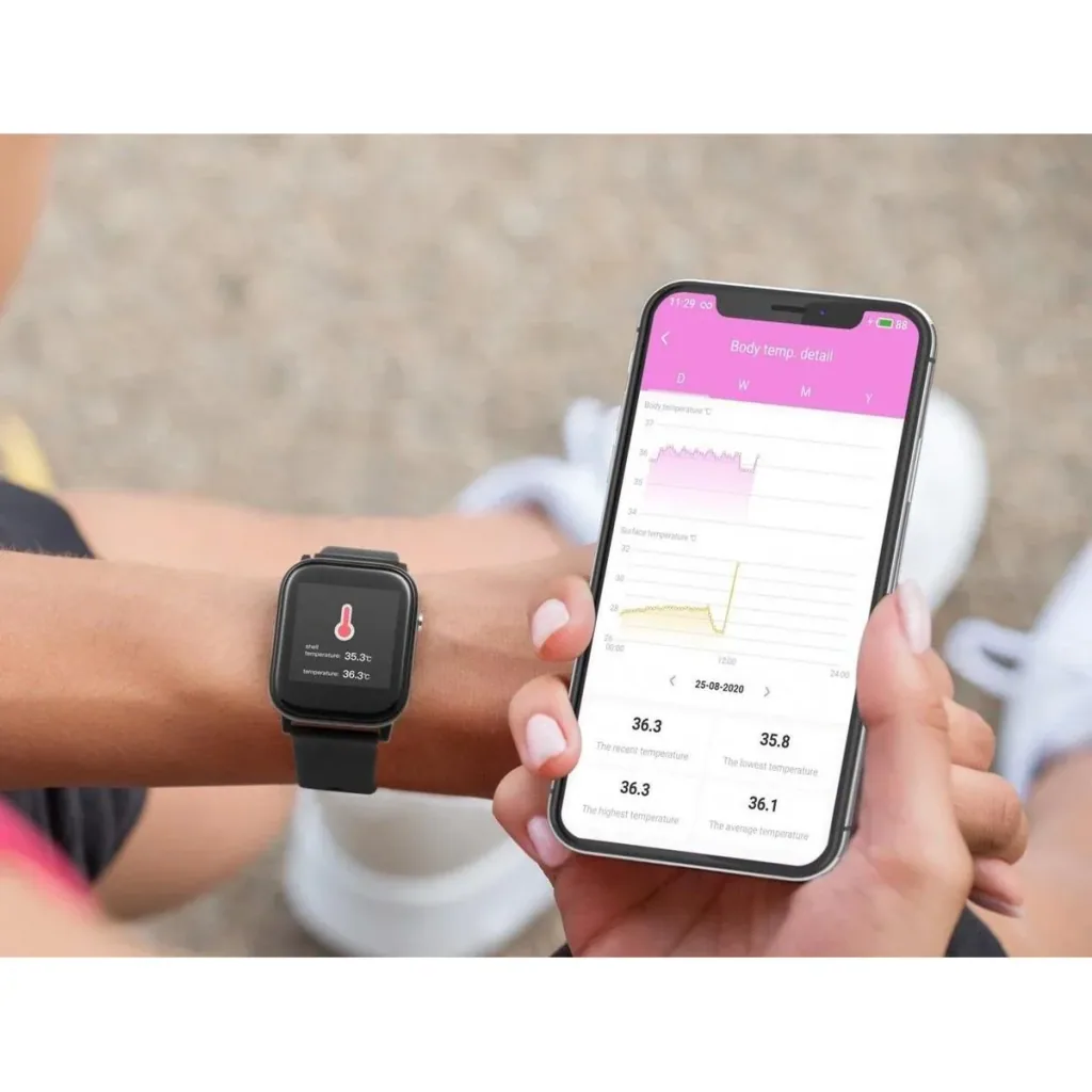 Smartwatch with temperature measurement