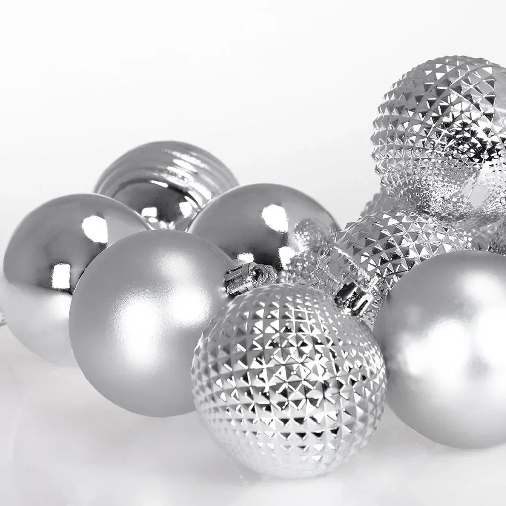Christmas tree decorations - Christmas tree decorations silver 66 pieces