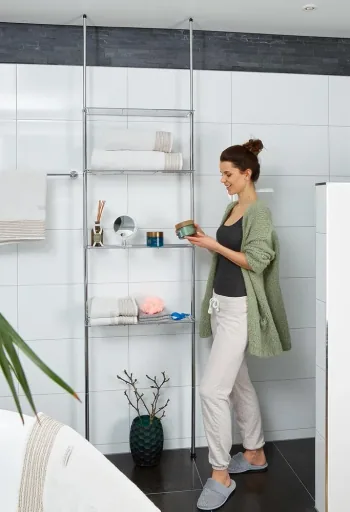 Telescopic shelf with 4 height-adjustable shelves 173-270cm