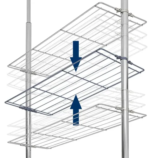 Telescopic shelf with 4 height-adjustable shelves 173-270cm