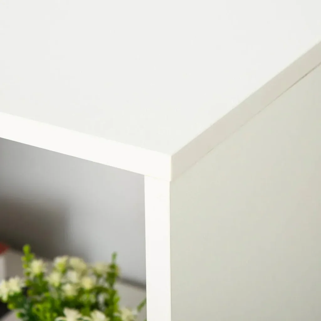 Bookshelf Corner Bookshelf L-Shaped Standing Shelf with 6 Compartments Decorative Shelf Corner Shelf Media Shelf 360° Rotatable Modern for Living Room