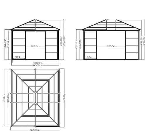 Sojag Aluminium paviljoen en wintertuin Castel, brons