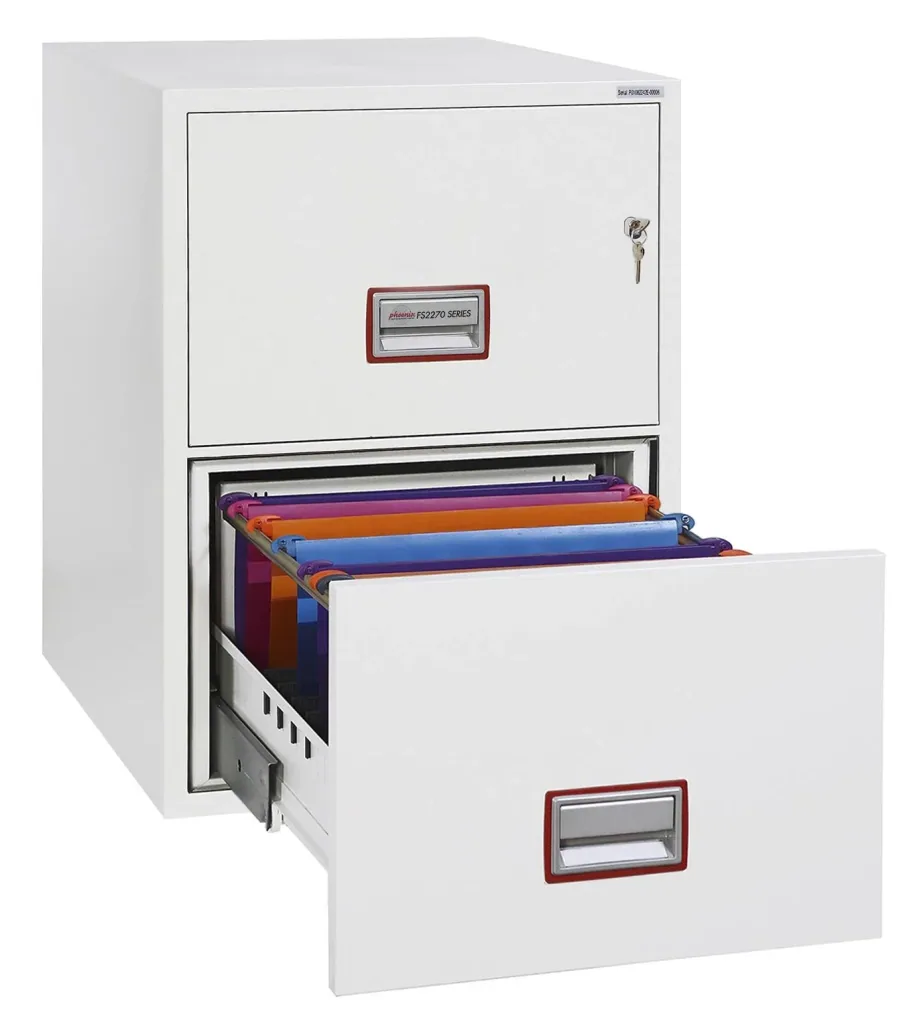 World Class Vertical Fire File filing cabinet with 2 drawers and key lock