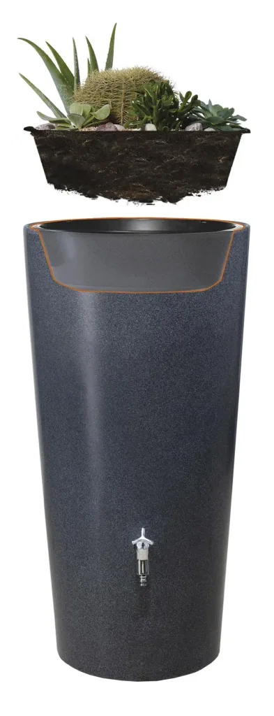 Rain storage tank / rain barrel STONE 2in1 210 L, lava