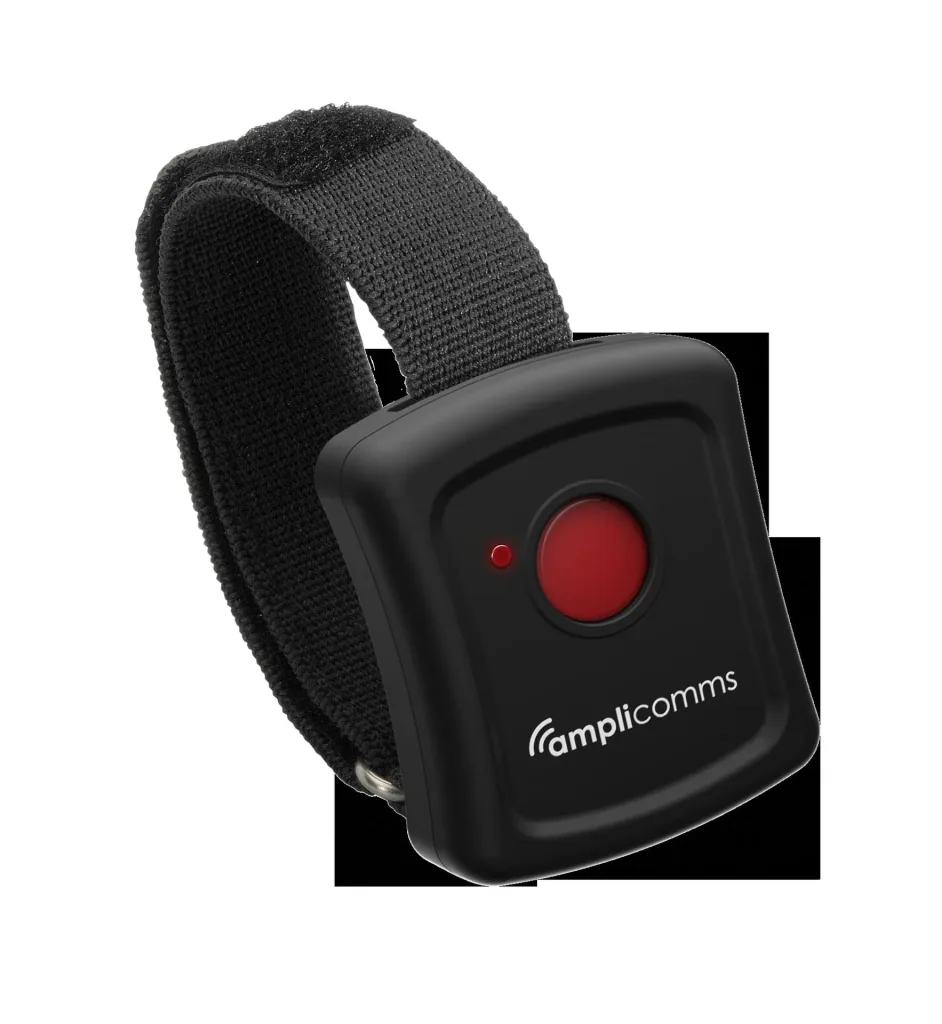 Large button telephone with SOS transmitter
