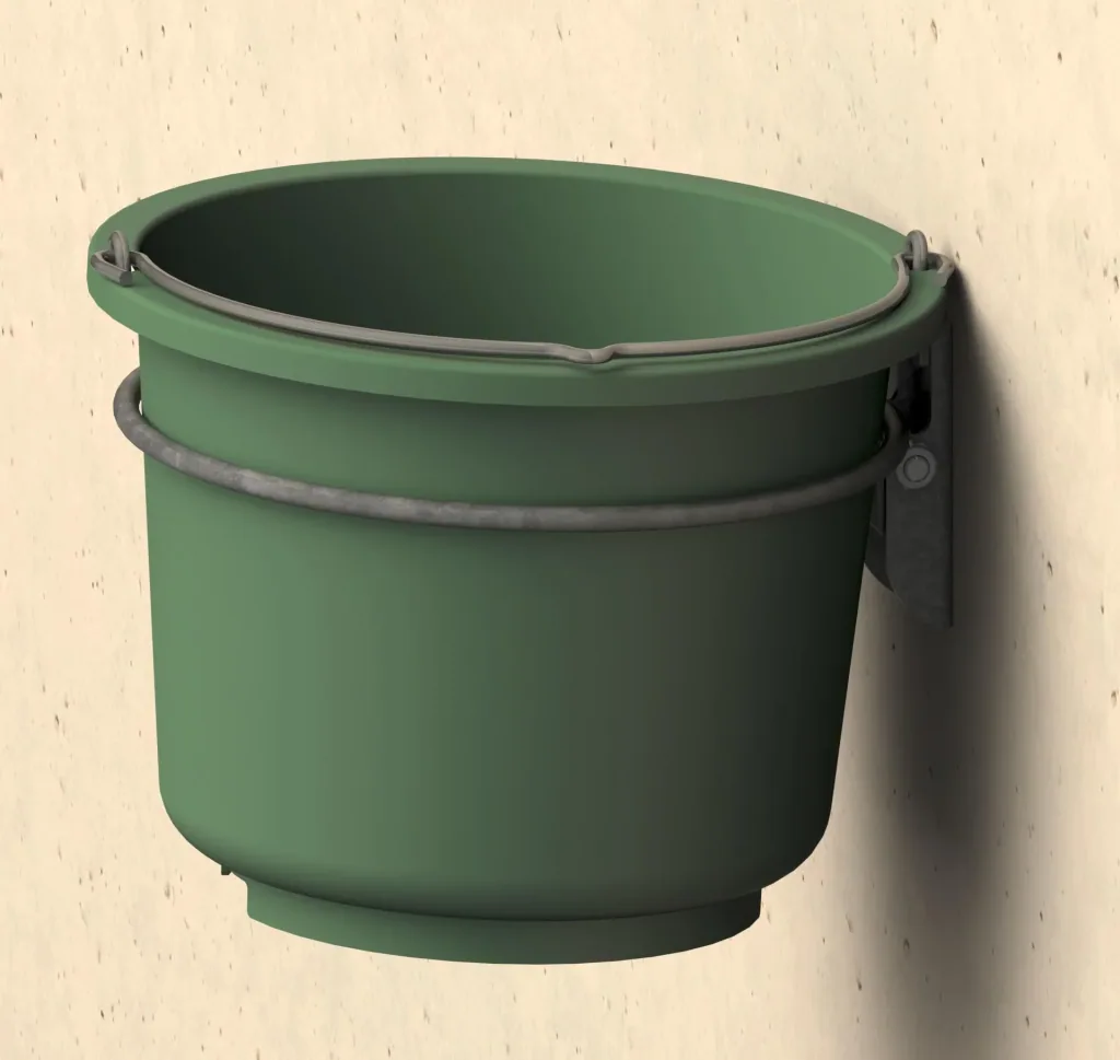 Bucket holder, foldable - wall mounting