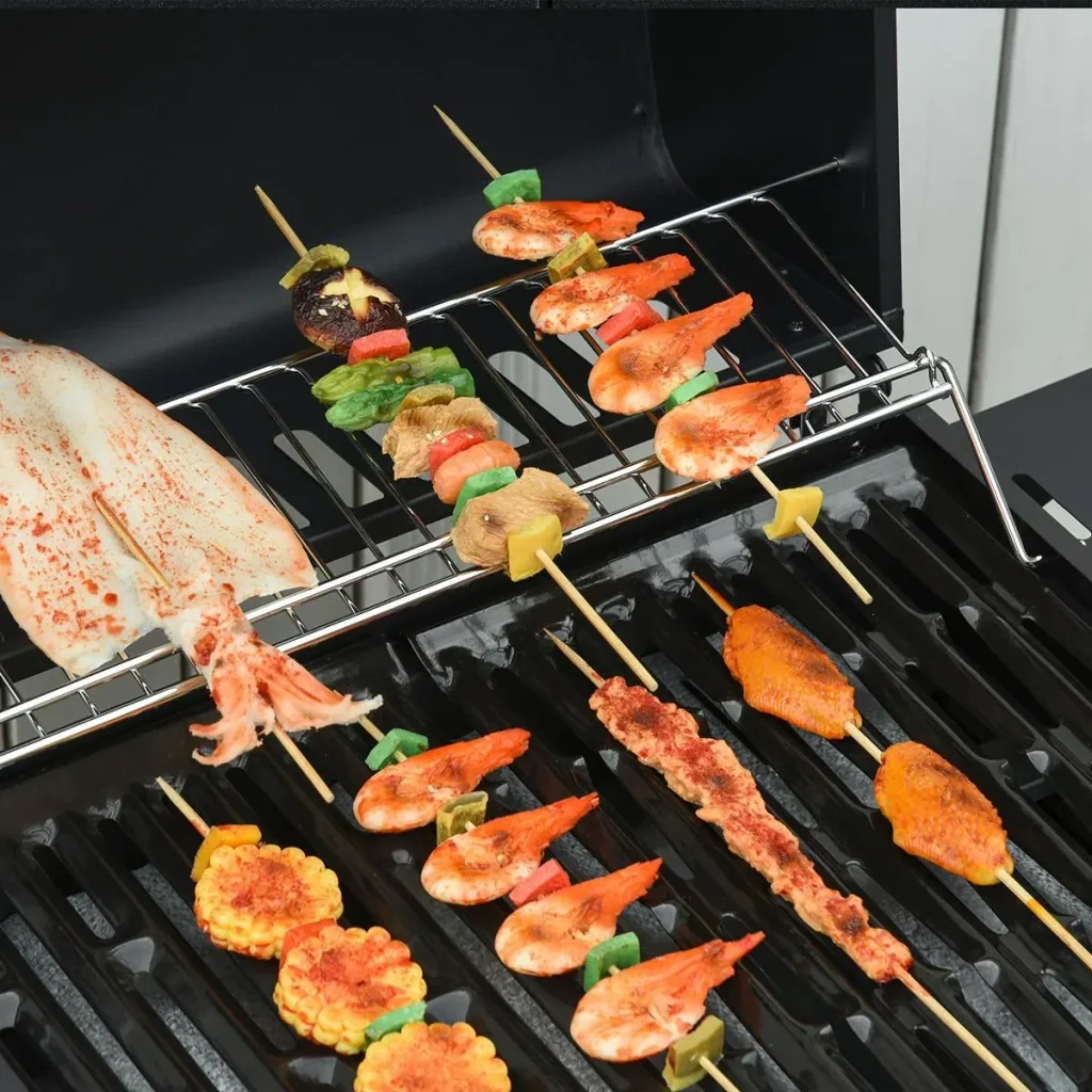 Grill cart with 4 burners black