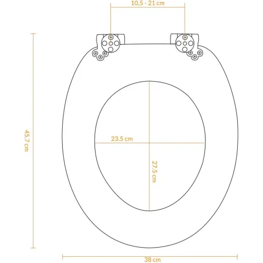 MDF toilet seat and wing with damping mechanism