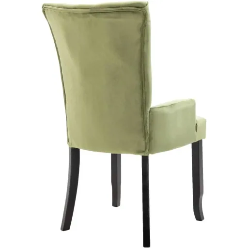 Dining chair with armrests velvet light green