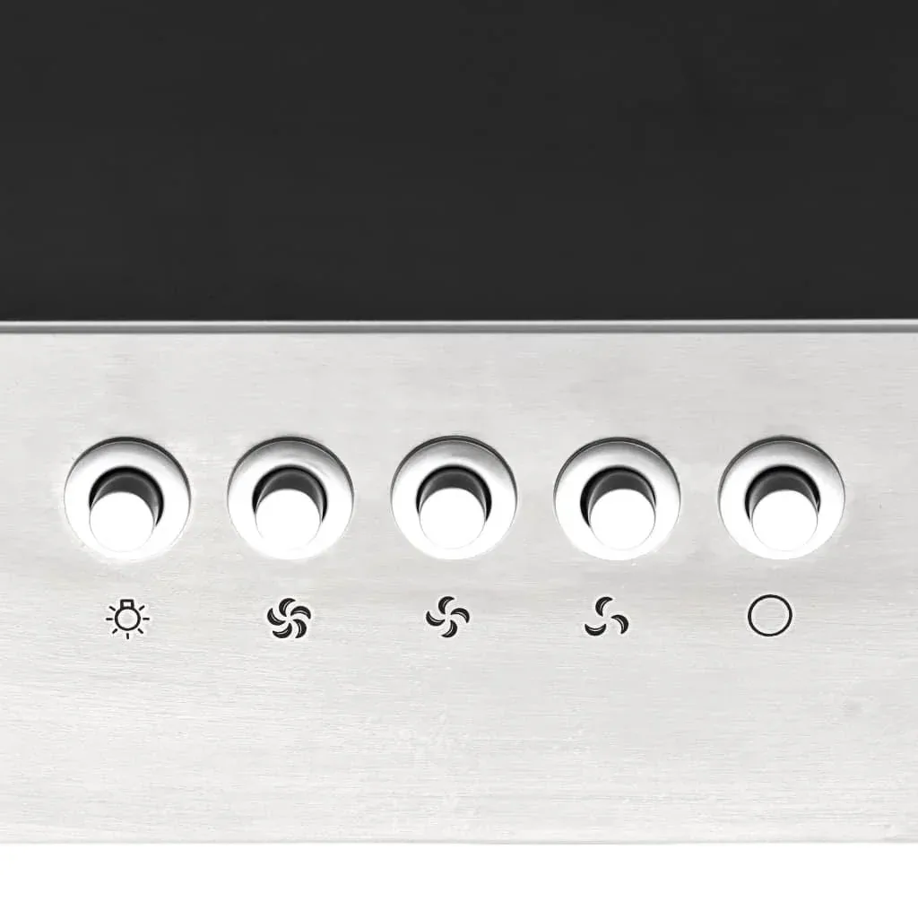 Wall hood 60 cm made of stainless steel and tempered glass silver