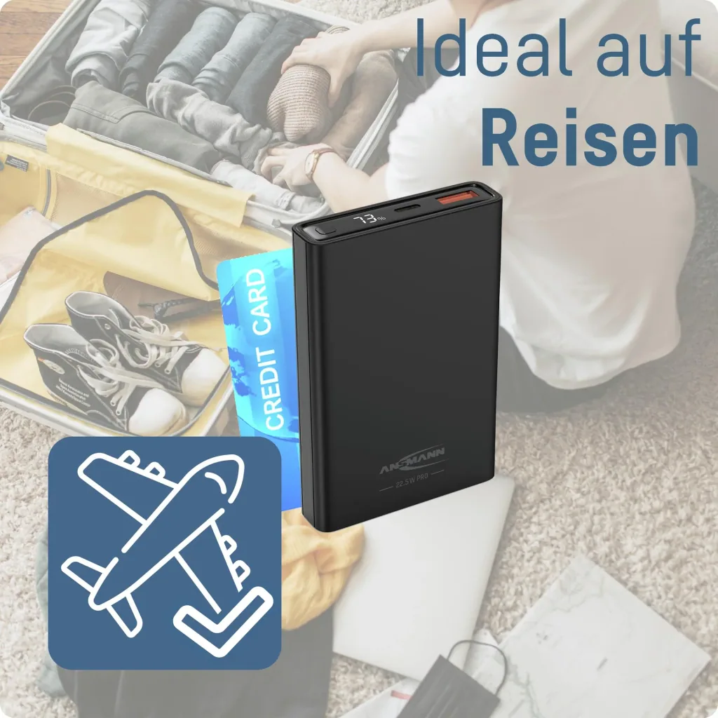 Powerbank 10000 PS222PD, Quick Charg 3.0 and Huawei Supercharge - black