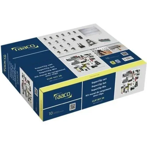 Super Clip Set - Steel Tool Wall - Storage System - 46 Pieces - 104 x 88 x 1.1 cm