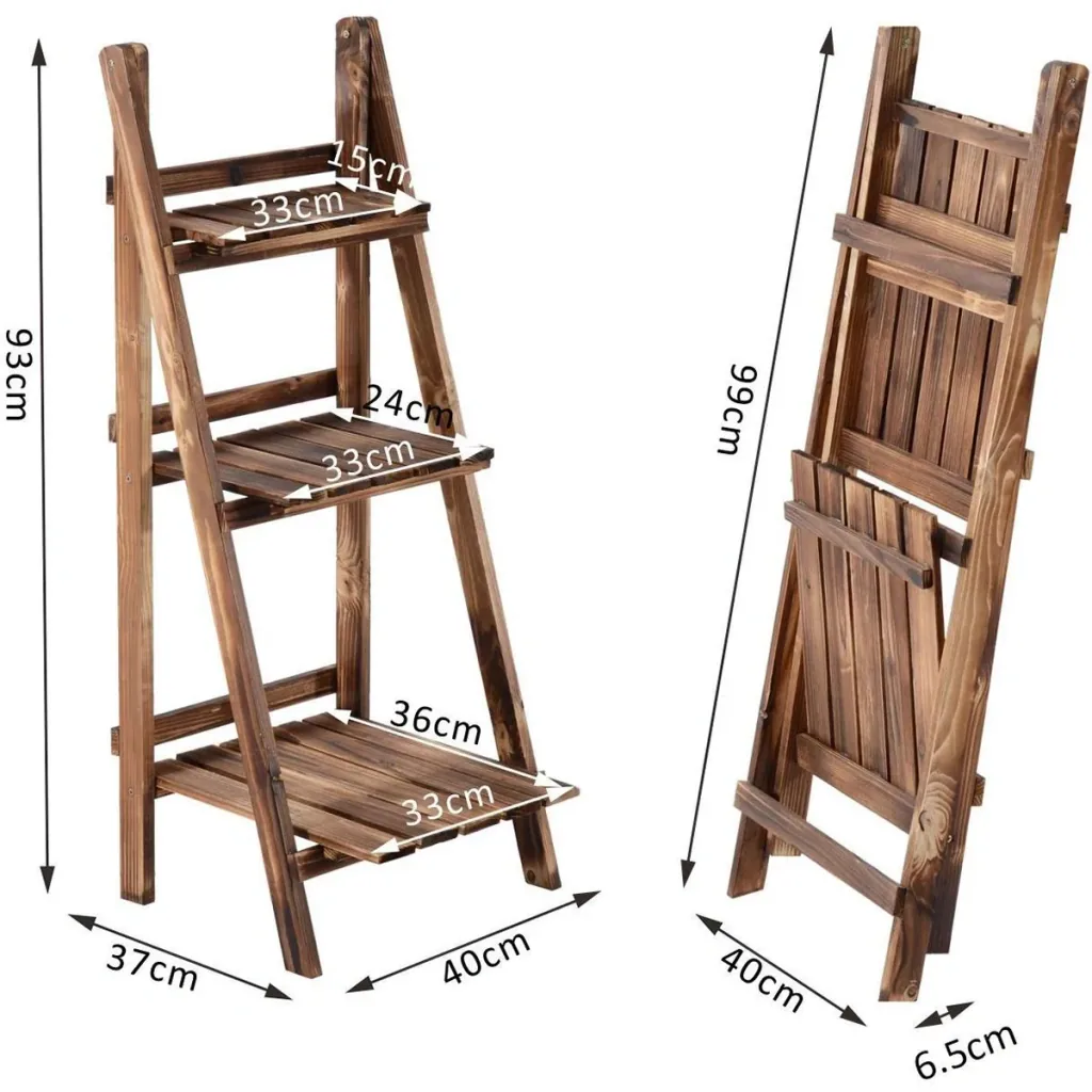 Plant ladder foldable natural