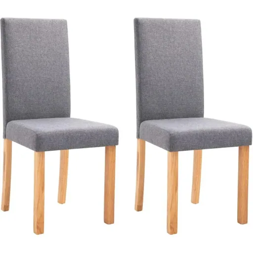 2-piece dining room chairs, light grey fabric