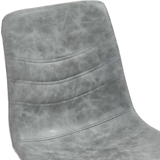 Dining room chairs 2-seater faux leather dark grey