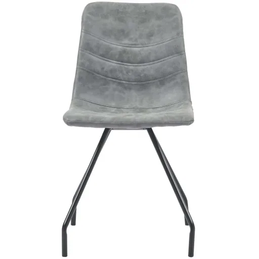 Dining room chairs 2-seater faux leather dark grey